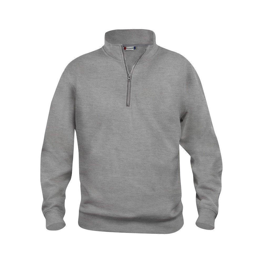 Basic Sweatshirt Mit Halbem Reißverschluss Damen Grau L von Clique