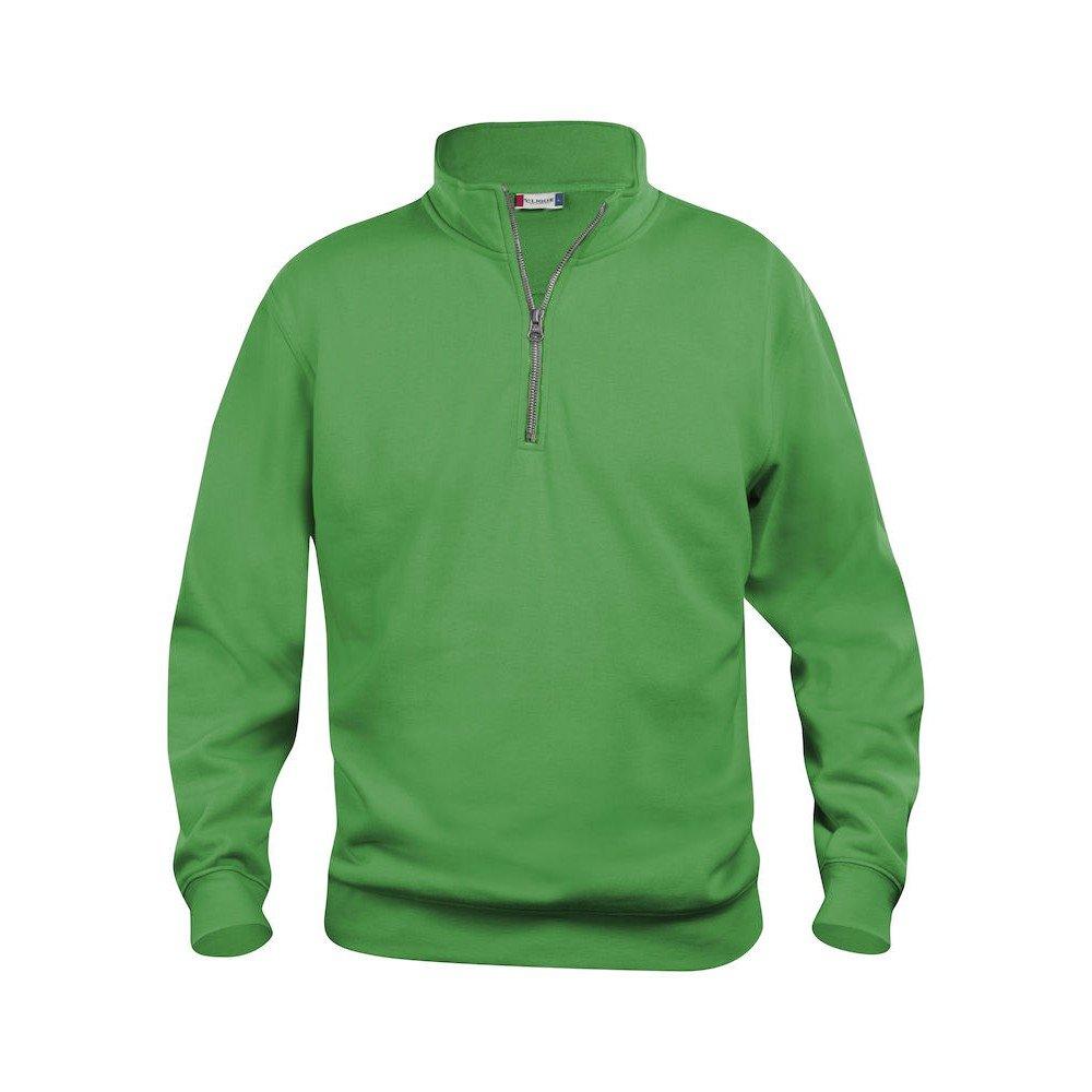 Basic Sweatshirt Mit Halbem Reißverschluss Damen Grün M von Clique