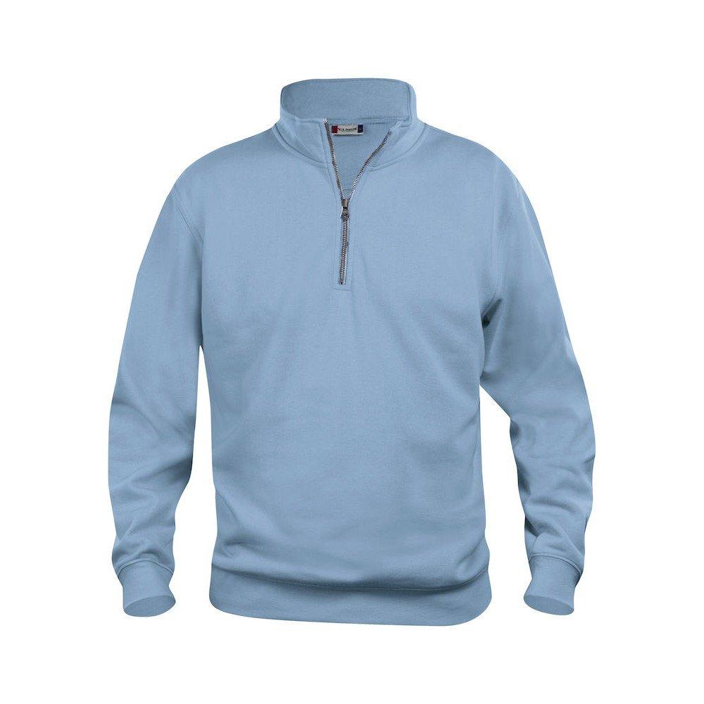 Basic Sweatshirt Mit Halbem Reißverschluss Damen Hellblau XS von Clique