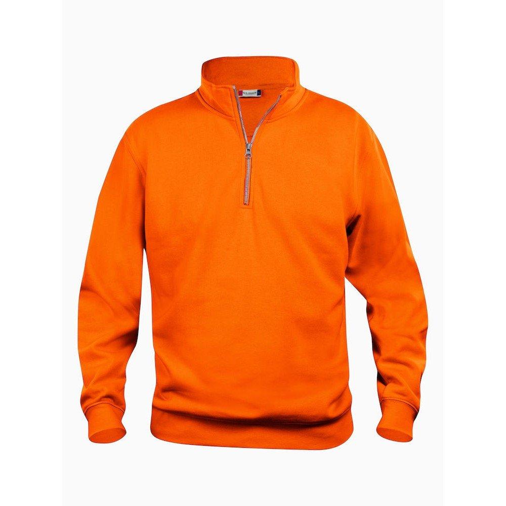 Basic Sweatshirt Mit Halbem Reißverschluss Damen Orange XS von Clique