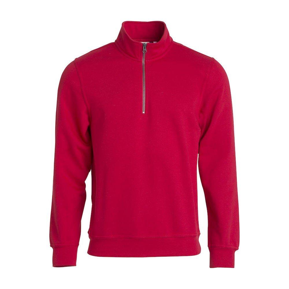 Basic Sweatshirt Mit Halbem Reißverschluss Damen Rot Bunt L von Clique
