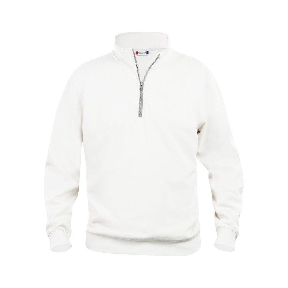 Basic Sweatshirt Mit Halbem Reißverschluss Damen Weiss 3XL von Clique