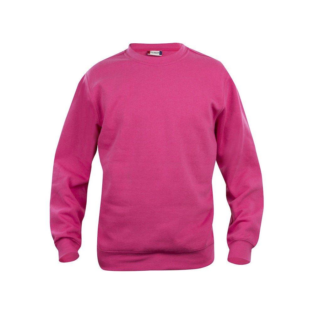 Basic Sweatshirt Rundhalsausschnitt Damen Dunkelrosa XL von Clique