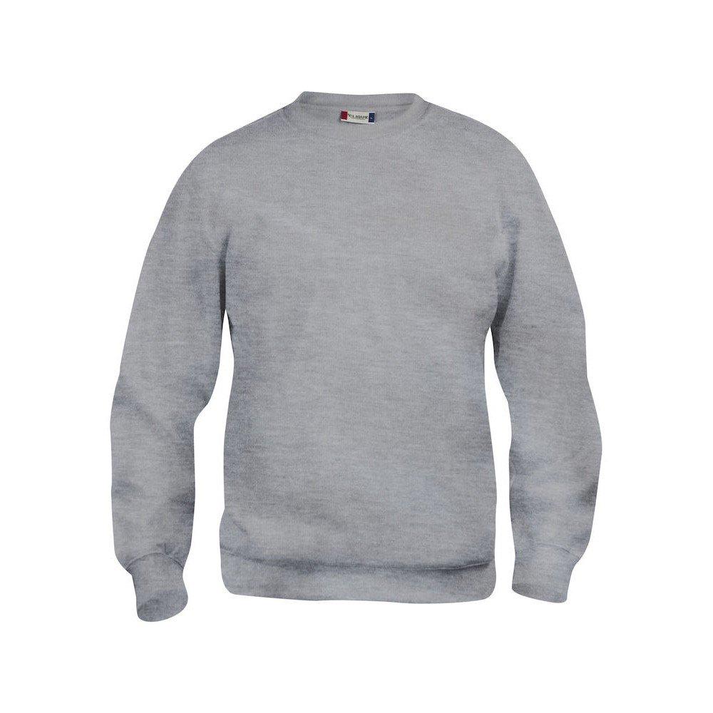 Basic Sweatshirt Rundhalsausschnitt Damen Grau M von Clique