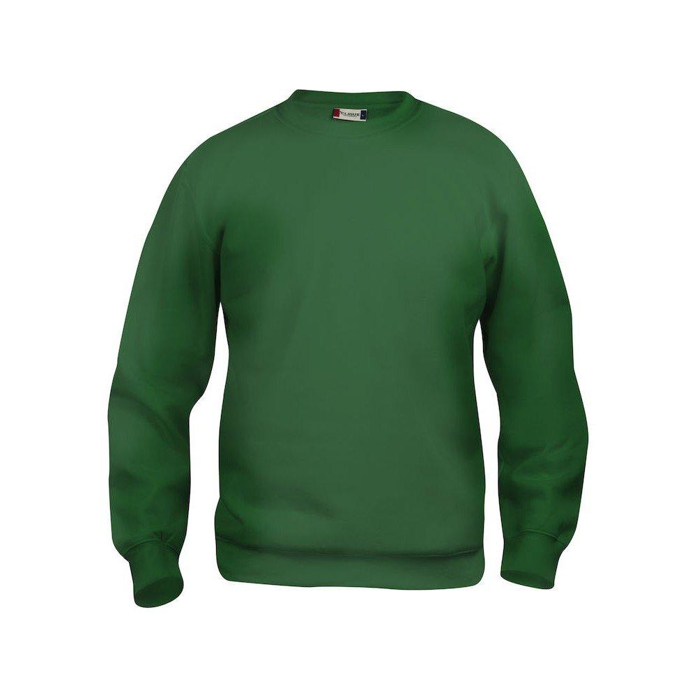 Basic Sweatshirt Rundhalsausschnitt Damen Grün S von Clique