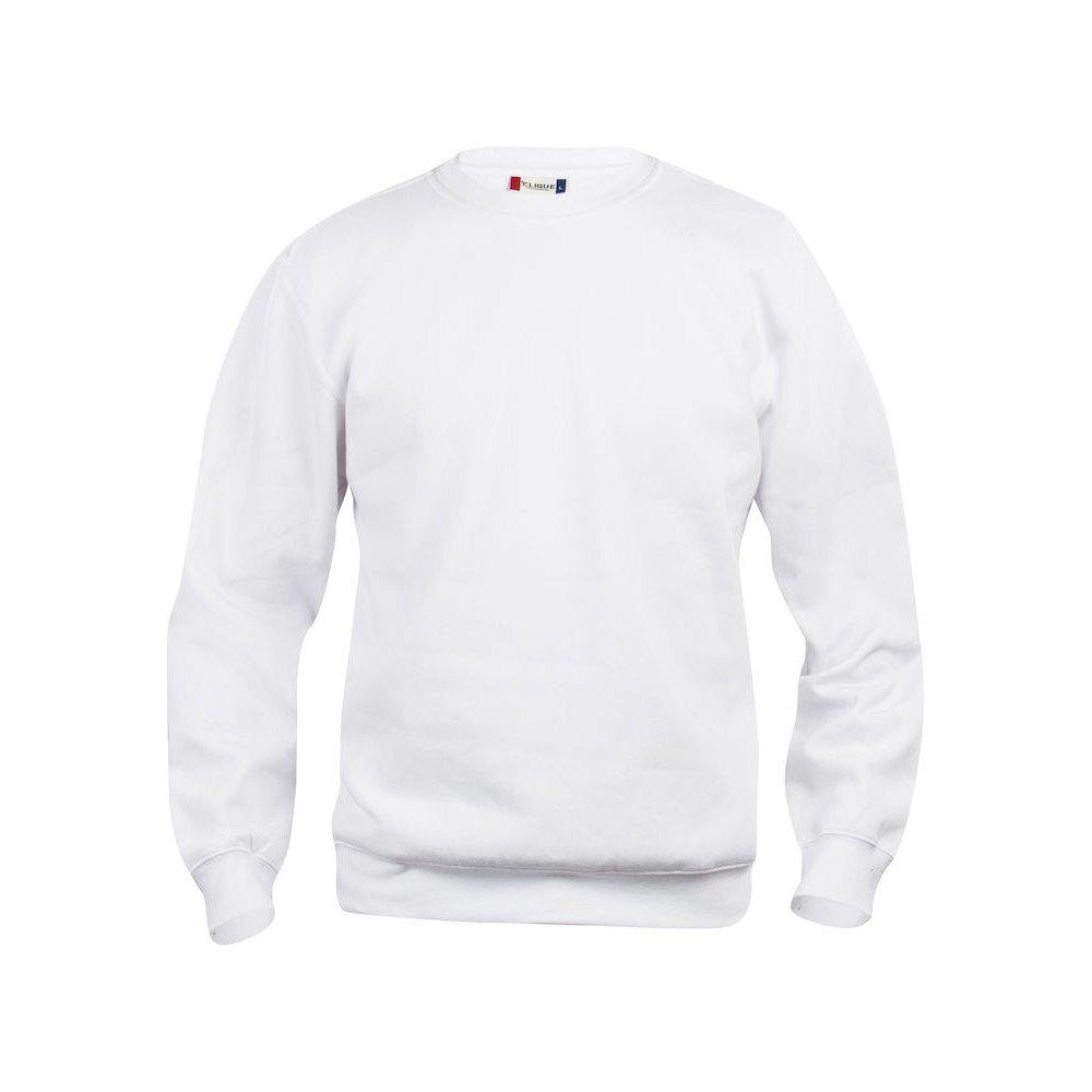 Basic Sweatshirt Rundhalsausschnitt Damen Weiss L von Clique