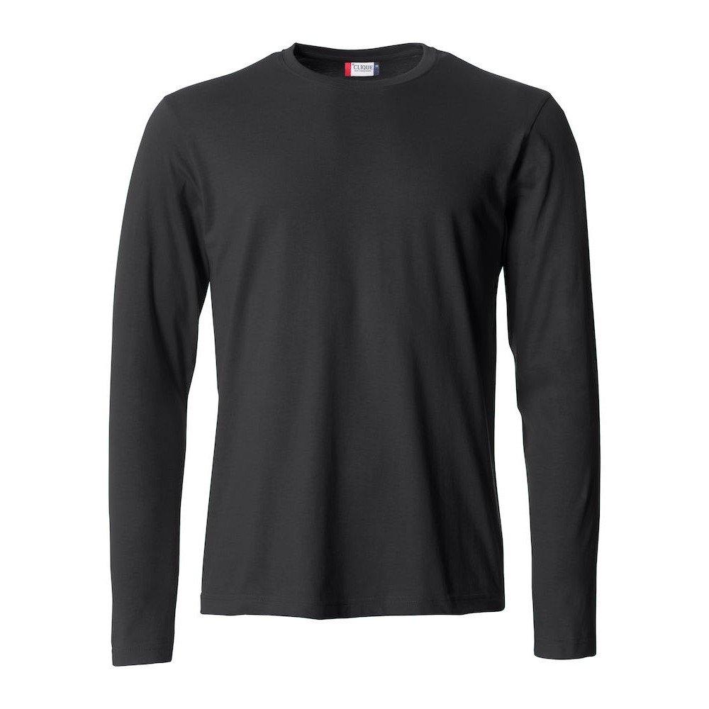 Basic Tshirt Langärmlig Herren Schwarz 3XL von Clique