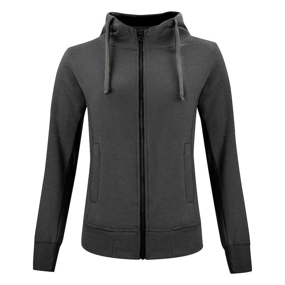 Classic Hoodie Mit Durchgehendem Reißverschluss Damen Anthrazit L von Clique