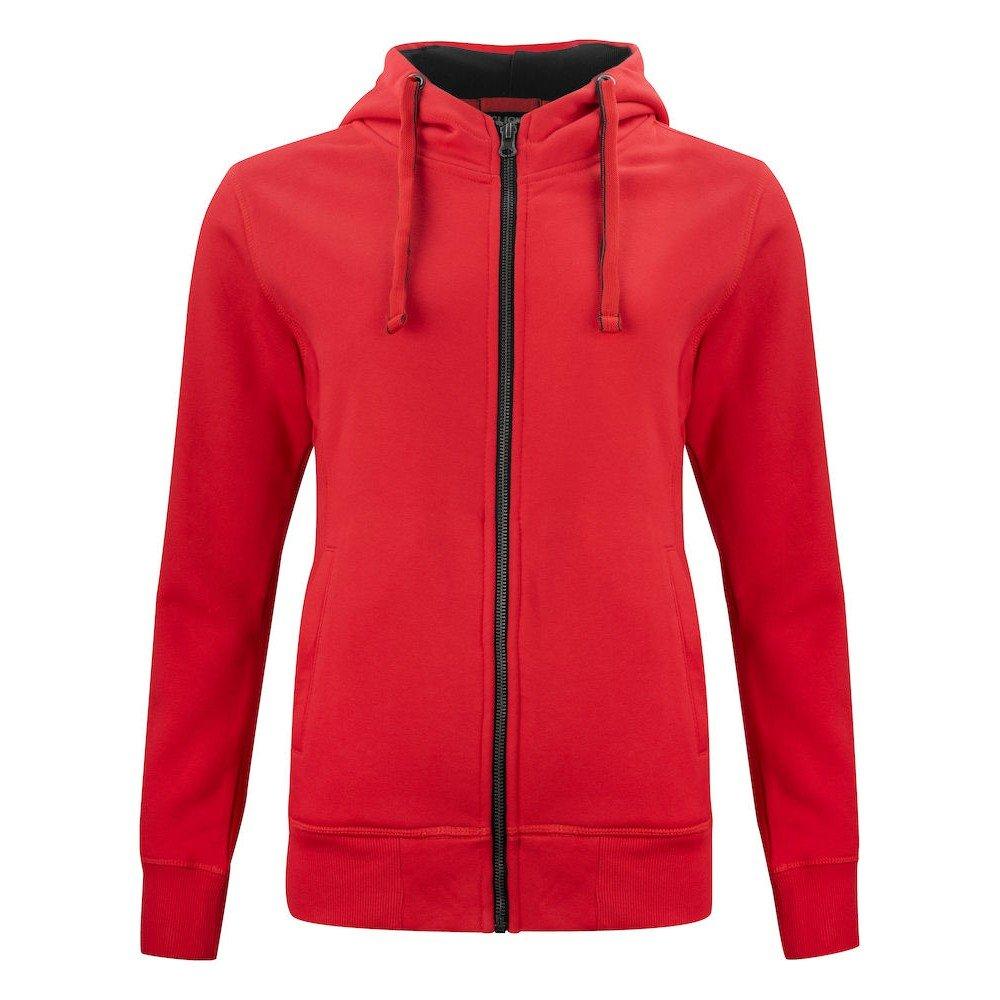 Classic Hoodie Mit Durchgehendem Reißverschluss Damen Rot Bunt M von Clique