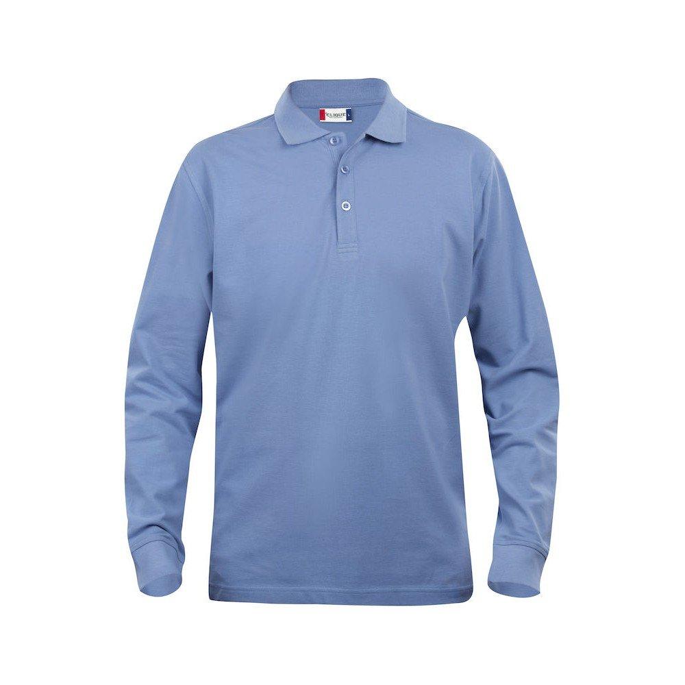 Classic Lincoln Poloshirt Langärmlig Herren Hellblau S von Clique