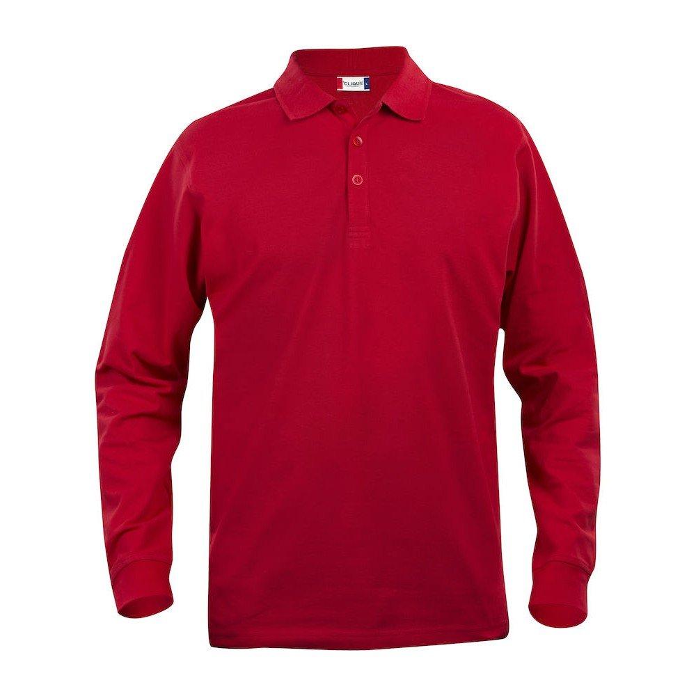 Classic Lincoln Poloshirt Langärmlig Herren Rot Bunt L von Clique