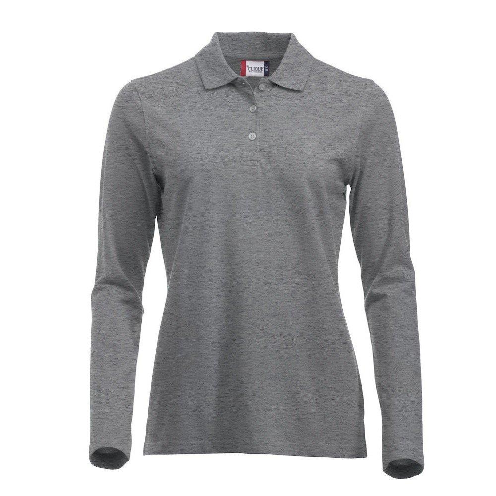 Classic Marion Poloshirt Langärmlig Damen Grau L von Clique