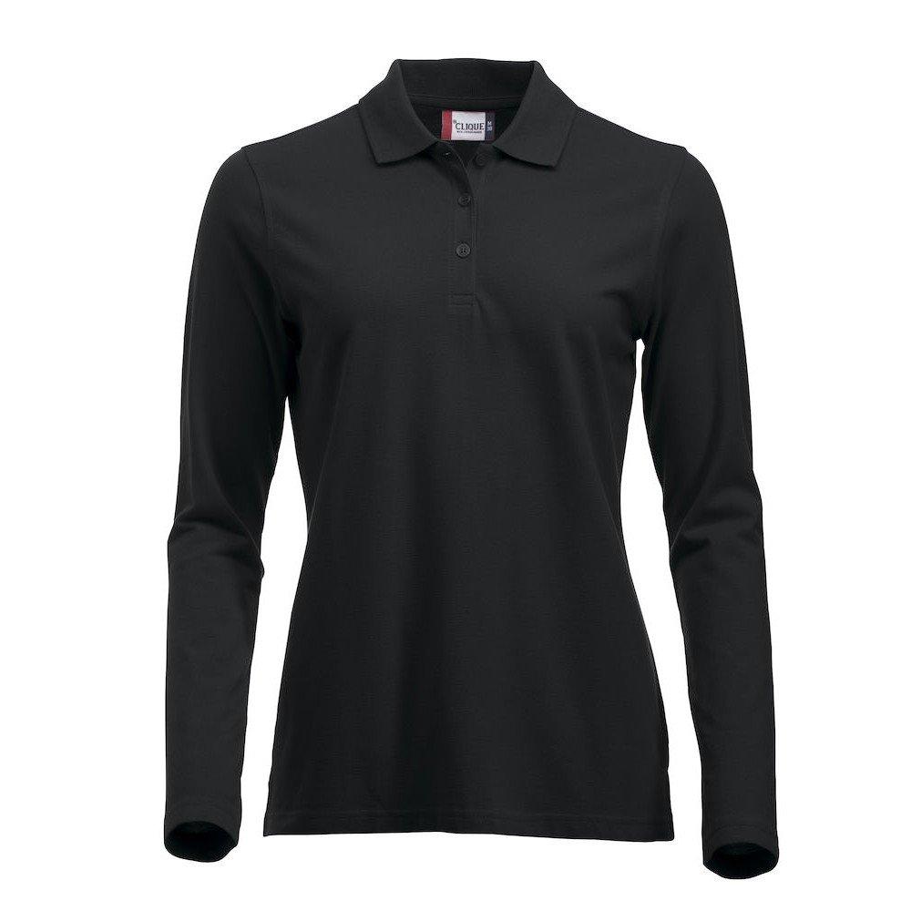 Classic Marion Poloshirt Langärmlig Damen Schwarz L von Clique