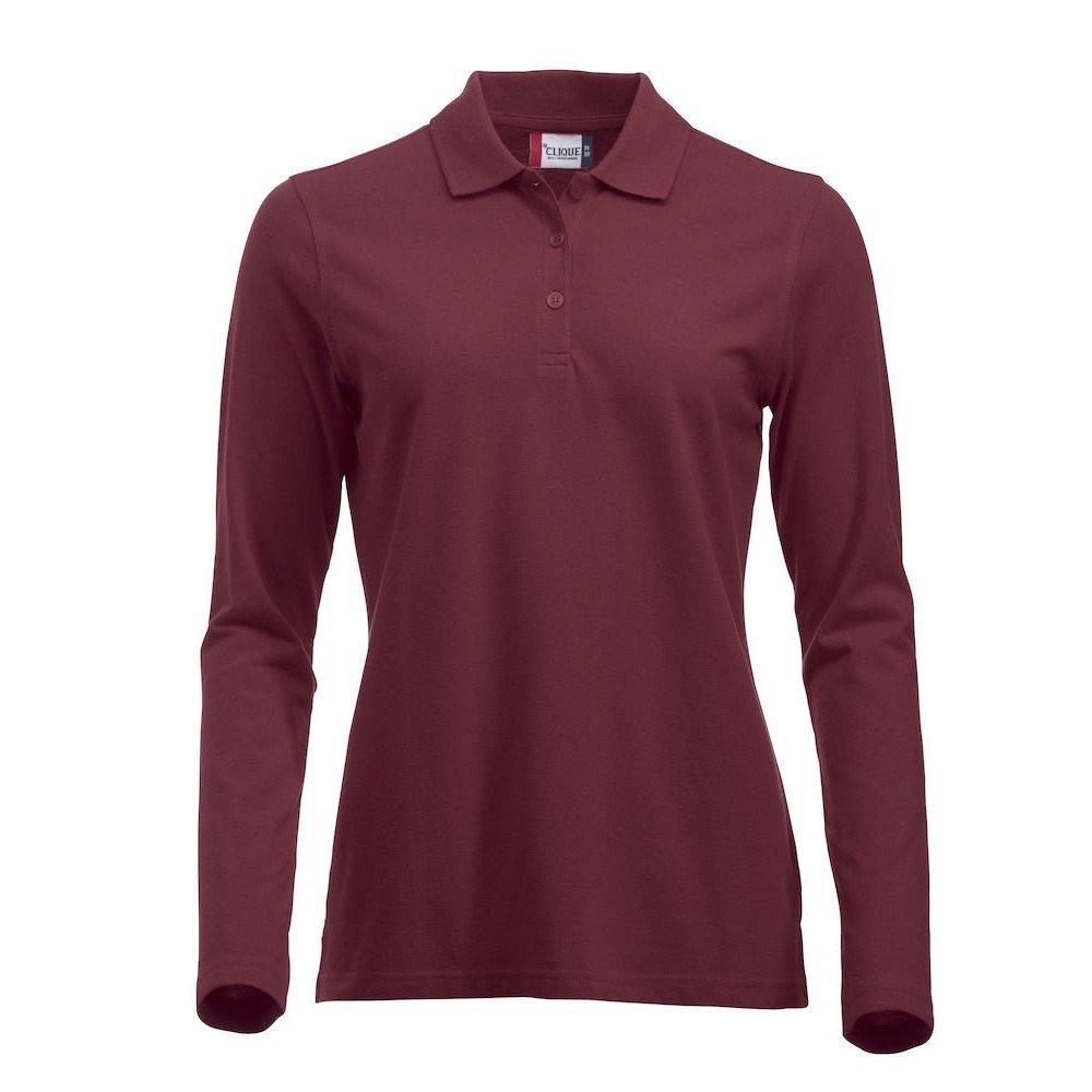 Classic Marion Poloshirt Langärmlig Damen Weinrot L von Clique