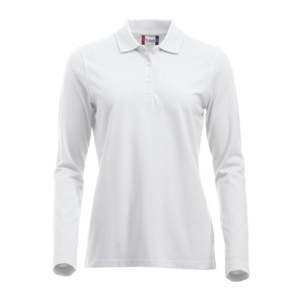 Classic Marion Poloshirt Langärmlig Damen Weiss M von Clique