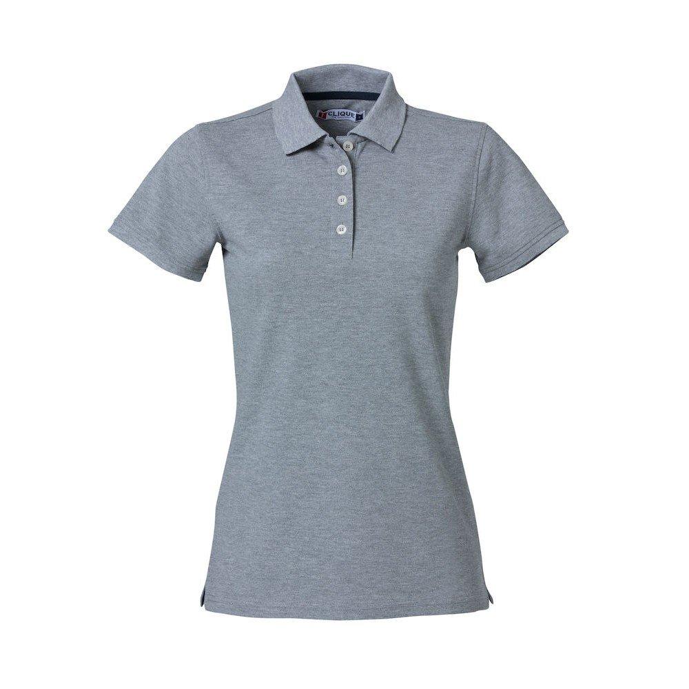 Heavy Premium Poloshirt Damen Grau M von Clique