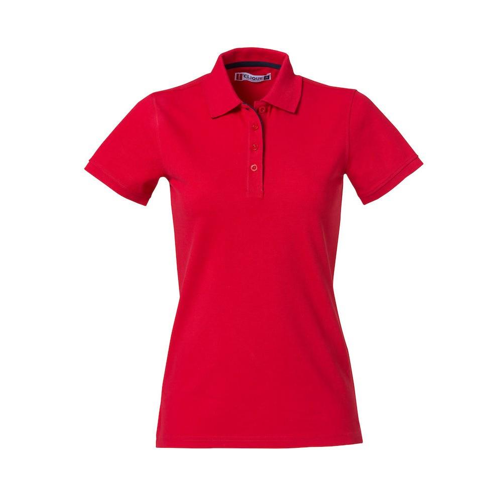 Heavy Premium Poloshirt Damen Rot Bunt L von Clique