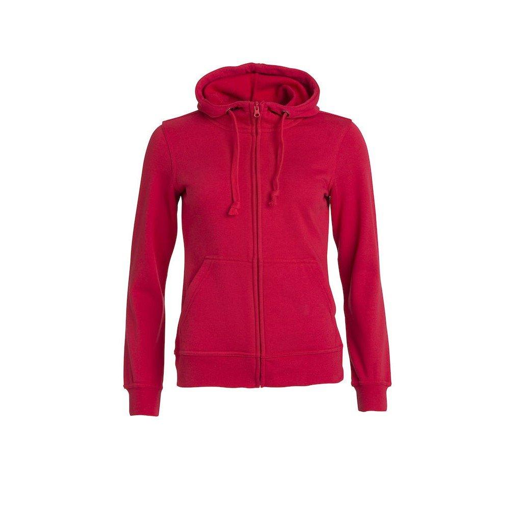 Hoodie Mit Durchgehendem Reißverschluss Damen Rot Bunt M von Clique