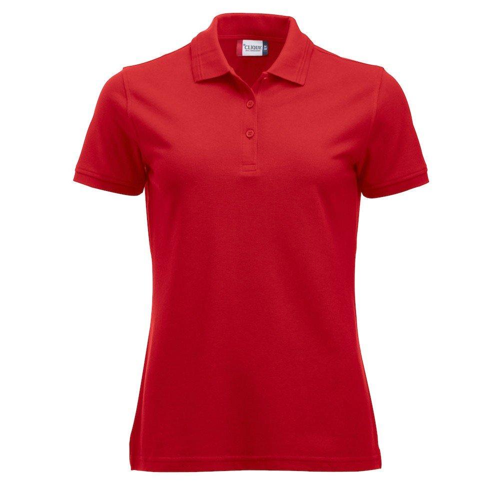 Manhattan Poloshirt Damen Rot Bunt L von Clique