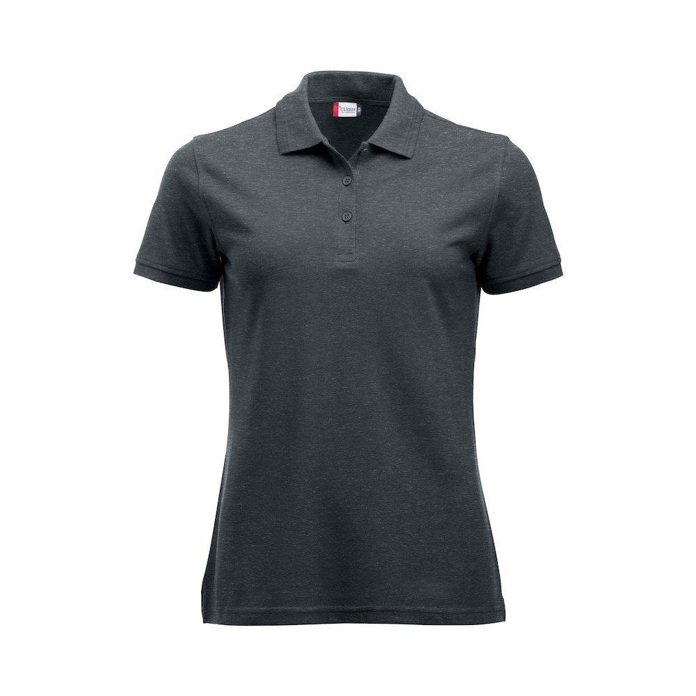 Manhattan Poloshirt Damen Taubengrau L von Clique