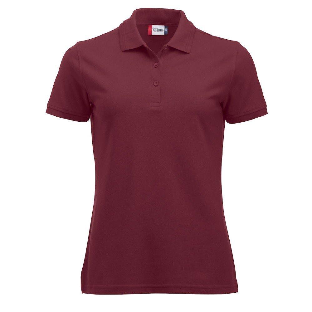 Manhattan Poloshirt Damen Weinrot M von Clique