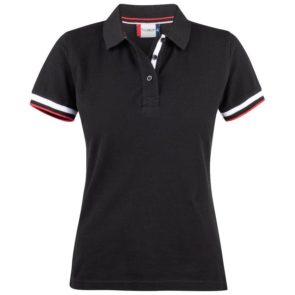 Newton Poloshirt Damen Schwarz L von Clique