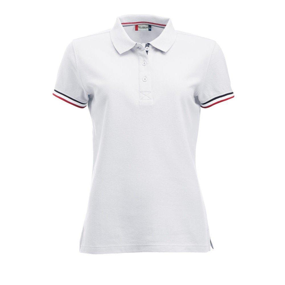 Newton Poloshirt Damen Weiss XL von Clique