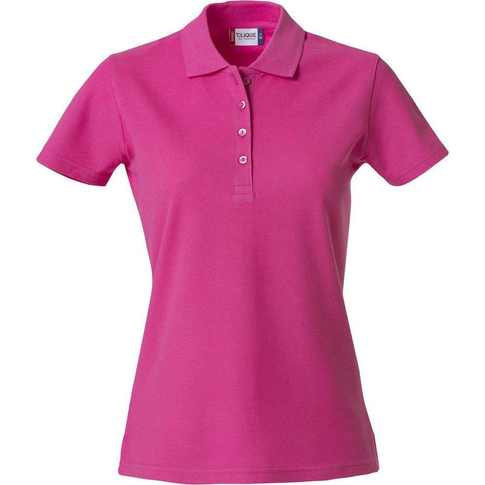 Poloshirt Damen Dunkelrosa S von Clique