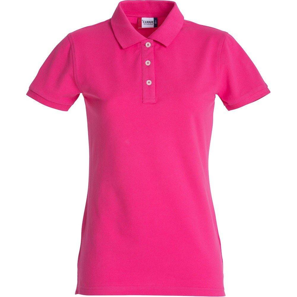 Premium Poloshirt Damen Dunkelrosa XXL von Clique