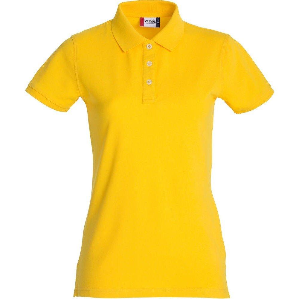 Premium Poloshirt Damen Gelb Bunt L von Clique