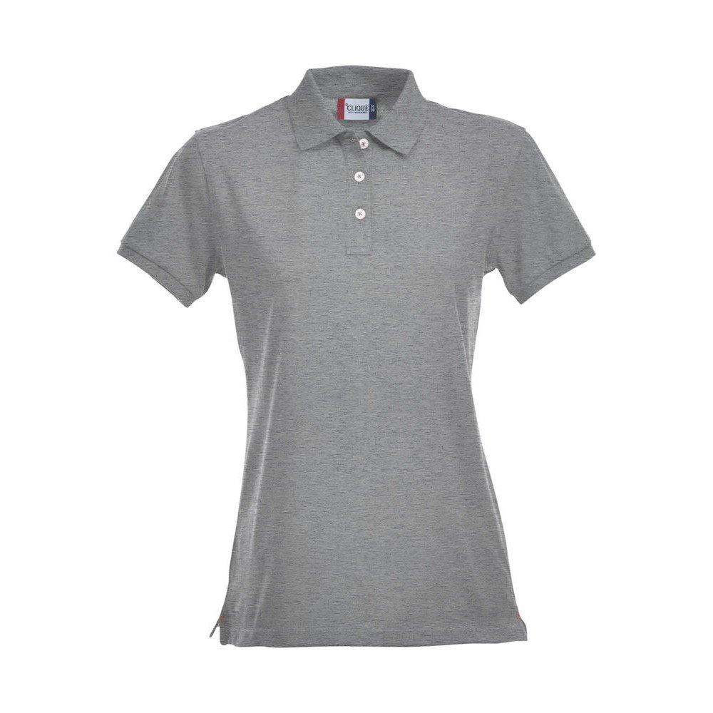 Premium Poloshirt Damen Grau L von Clique