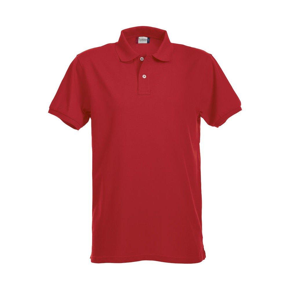 Premium Poloshirt Damen Rot Bunt L von Clique