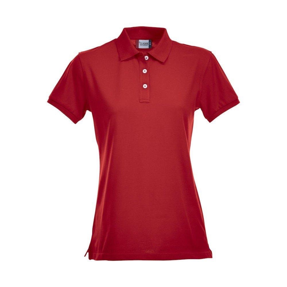 Premium Poloshirt Damen Rot Bunt M von Clique