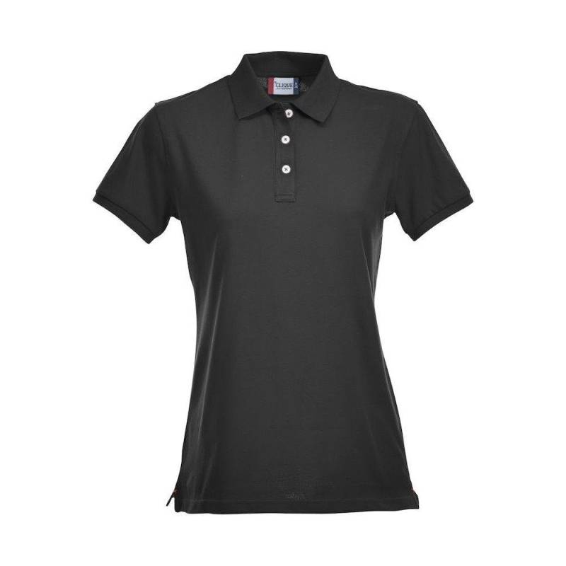 Premium Poloshirt Damen Schwarz M von Clique