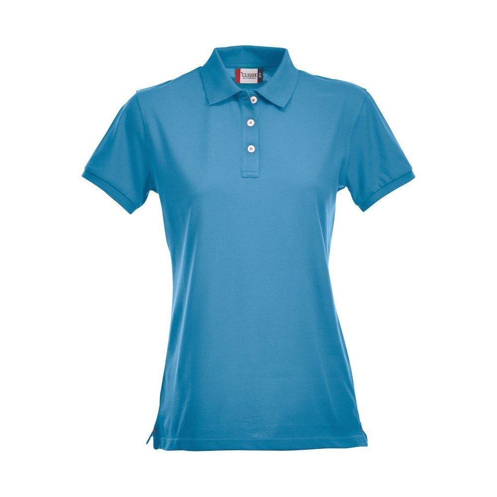 Premium Poloshirt Damen Türkisblau XL von Clique