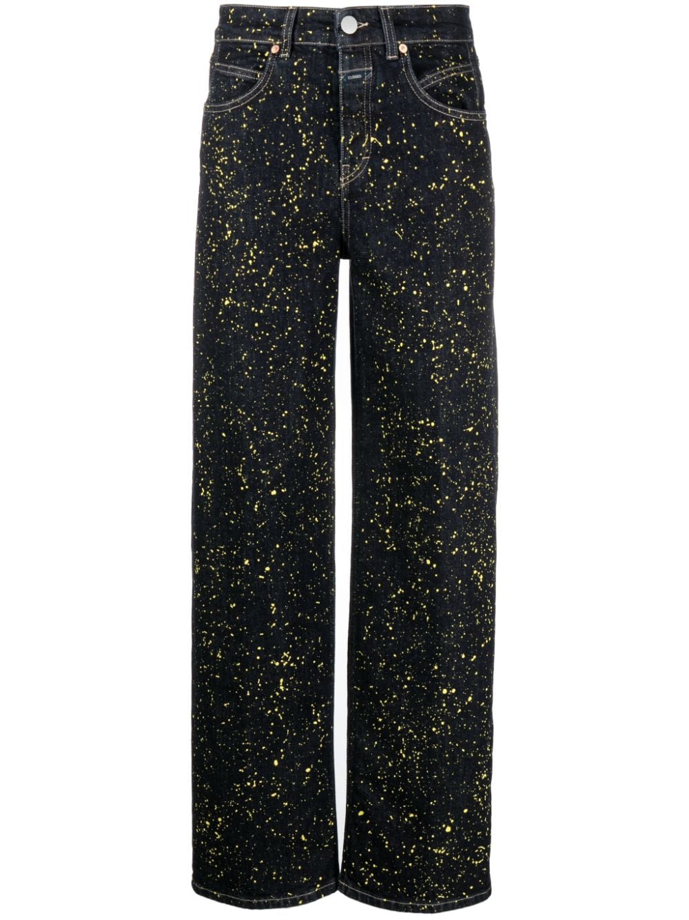 Closed Nikka high-rise paint-splatter wide-leg jeans - Blue von Closed