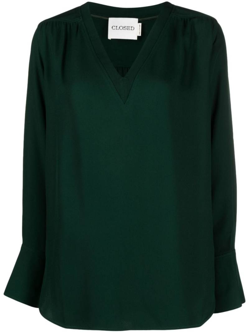 Closed V-neck ruffle-detail blouse - Green von Closed