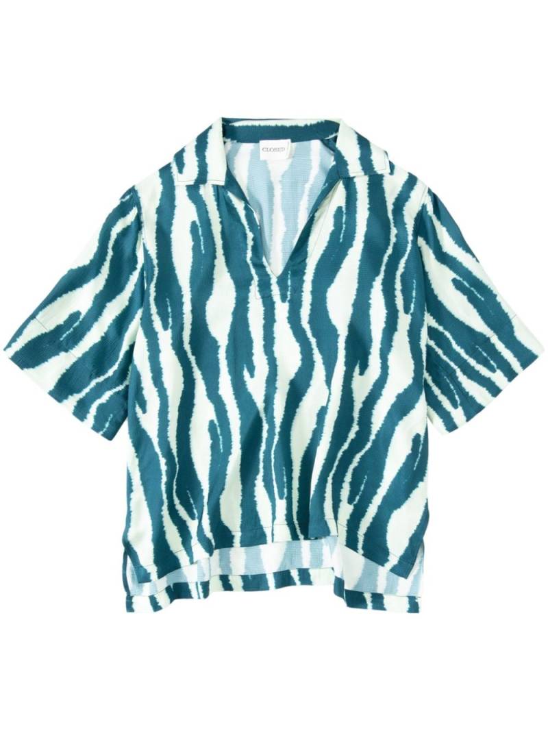 Closed abstract-print short-sleeve tunic - Blue von Closed