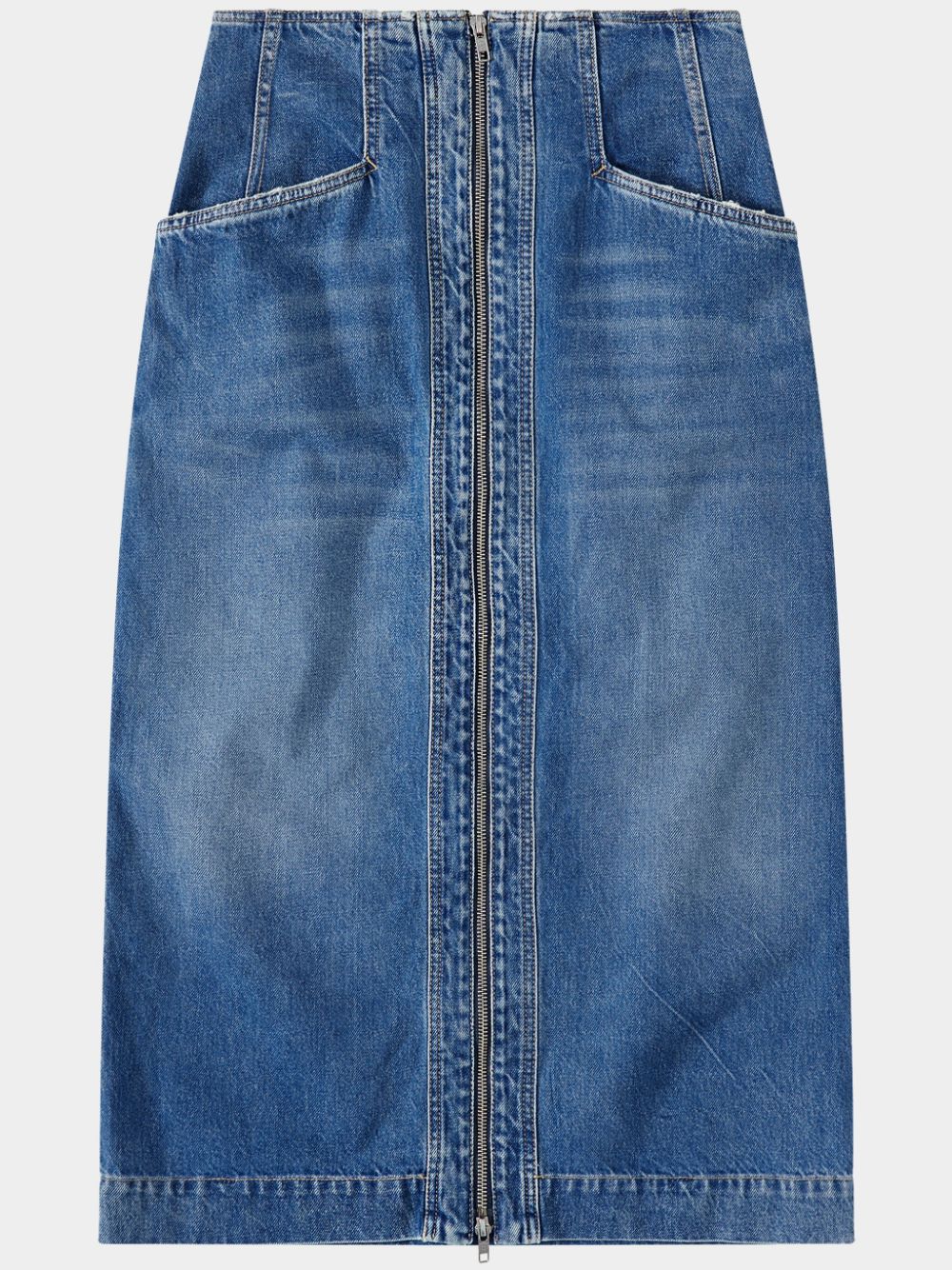 Closed distressed pencil denim skirt - Blue von Closed