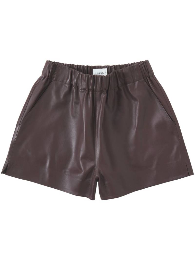 Closed elasticated-waist leather shorts - Brown von Closed