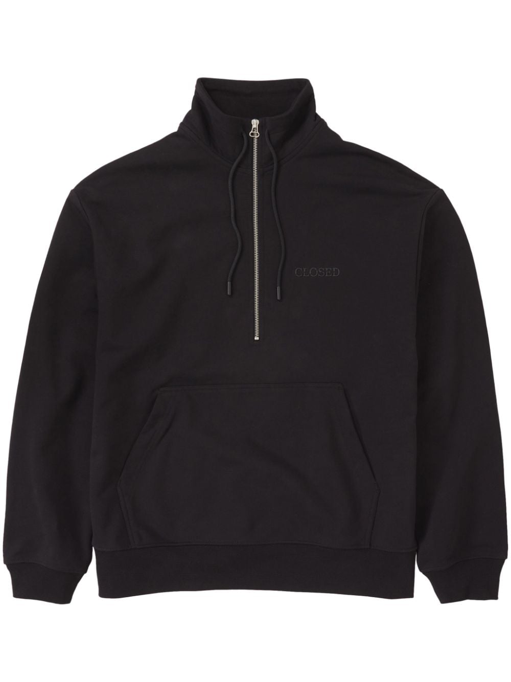 Closed half-zip organic-cotton sweatshirt - Black von Closed