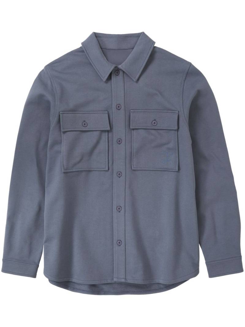 Closed logo-embroidered organic cotton shirt jacket - Blue von Closed