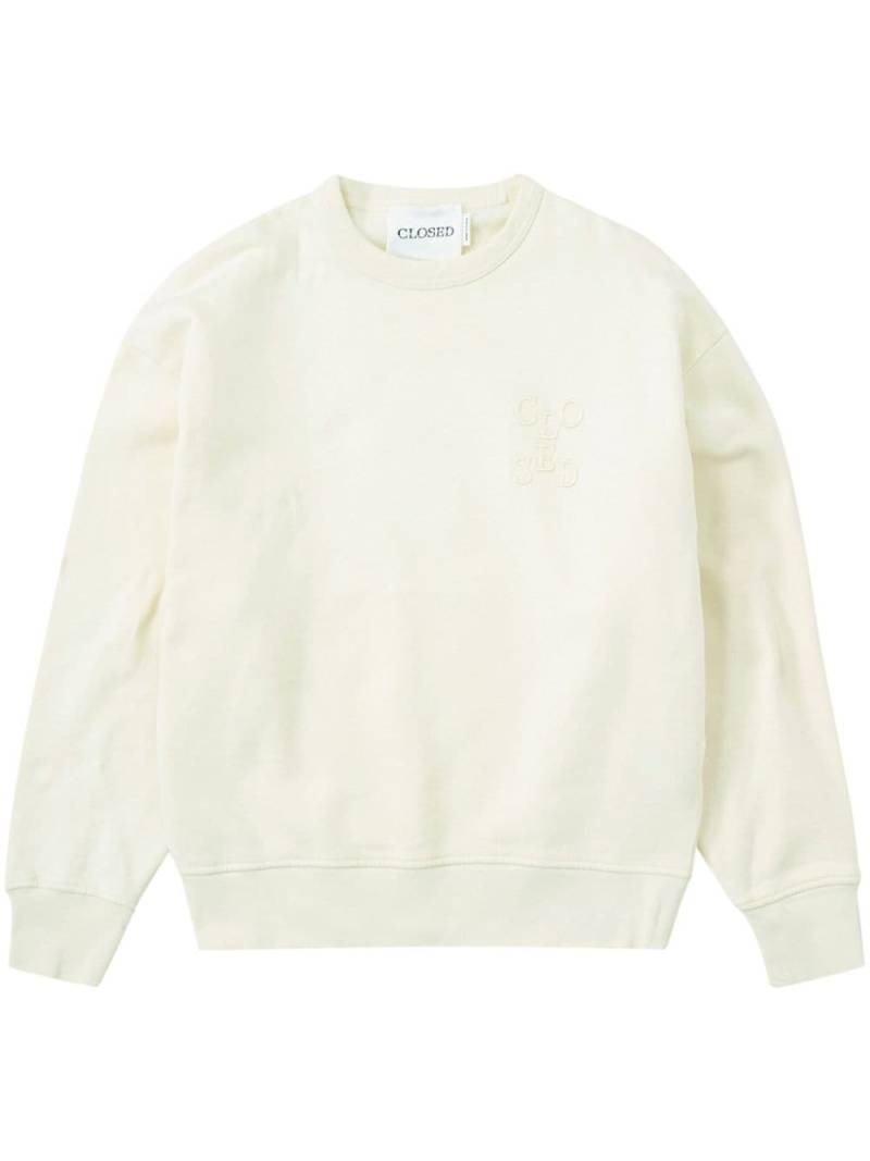 Closed logo-embroidered organic cotton sweatshirt - Neutrals von Closed