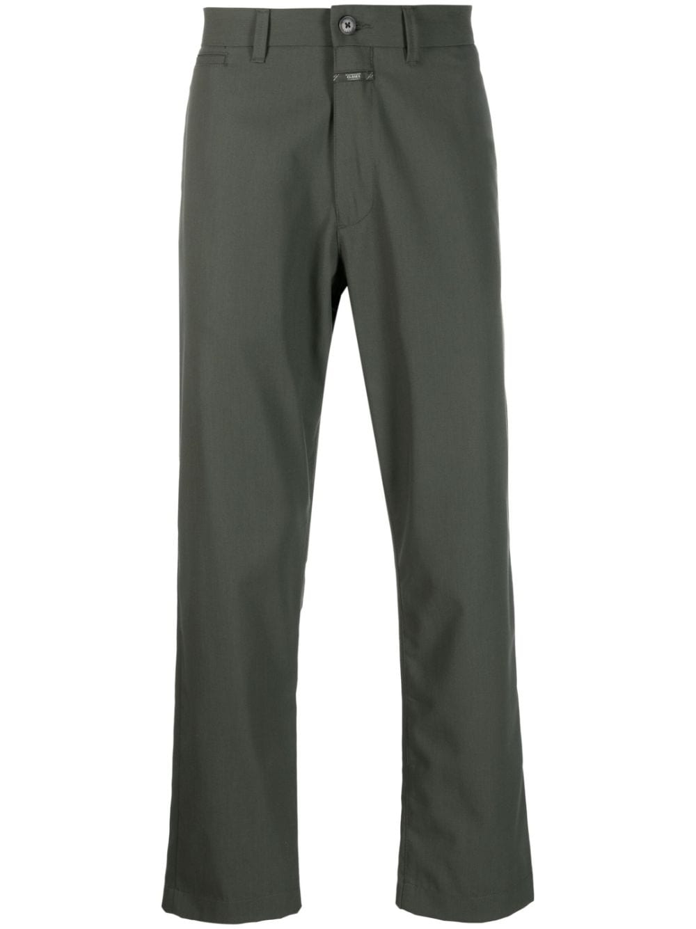 Closed logo-patch straight-leg trousers - Green von Closed