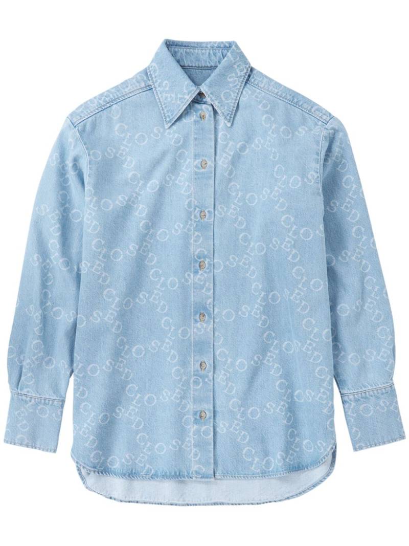 Closed logo-print denim shirt - Blue von Closed