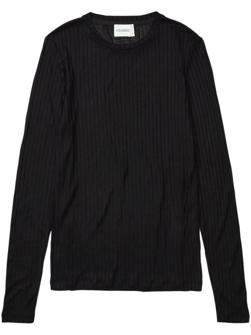 Closed long-sleeve ribbed T-shirt - Black von Closed