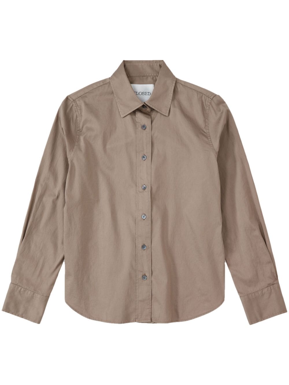 Closed long-sleeve satin cotton shirt - Brown von Closed