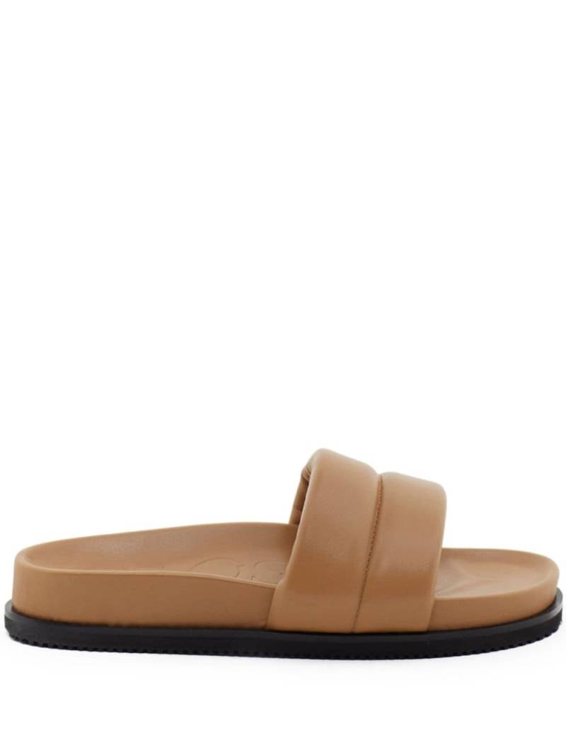 Closed padded platform slides - Brown von Closed