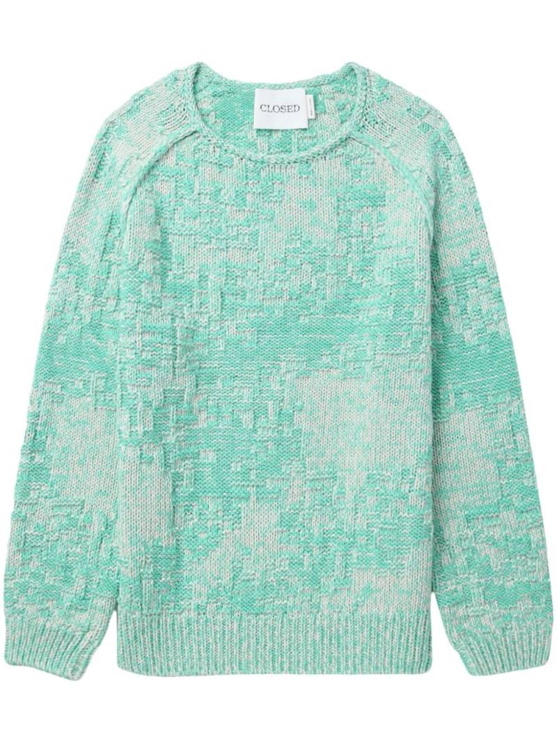 Closed patterned intarsia-knit cotton jumper - Green von Closed