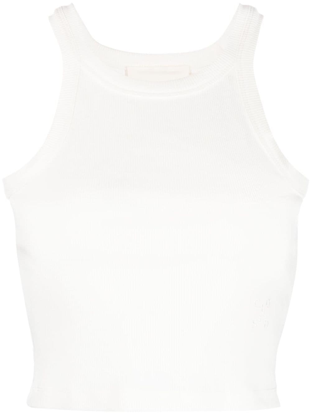 Closed ribbed cropped tank top - White von Closed
